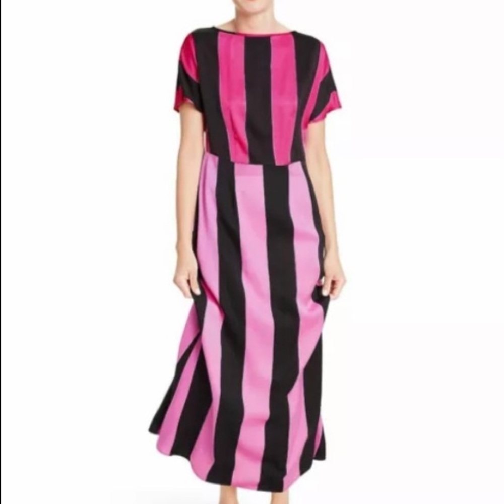 Christopher John Rogers x Target Dress Size 2 Mixed Stripe Short Sleeve NWT